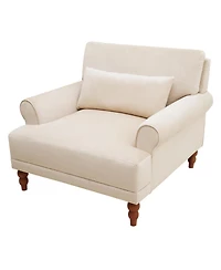 Streamdale Furniture Mirod Elegant Circular Armrest Chair with Ergonomic Lumbar and Roman Column Legs