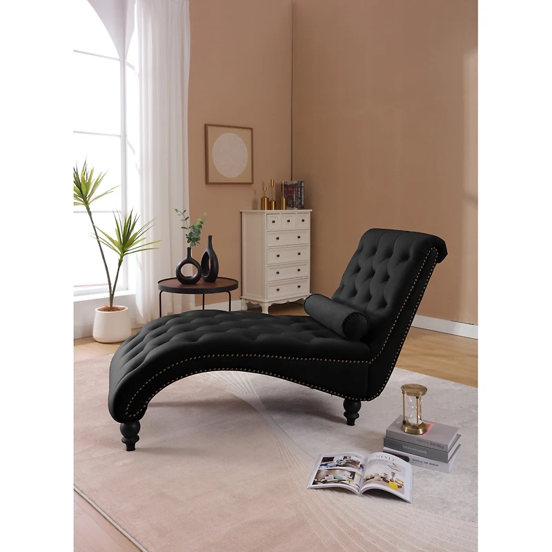 Streamdale Furniture Classical Velvet Recliner Chair with Button Tufting