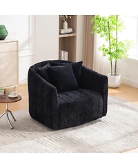 Streamdale Furniture Oversized 360degree(s) Swivel Barrel Chair with 3 Pillows