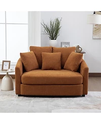 Streamdale Furniture Wide Upholstered Round Cuddle Chaise with Pillows