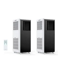 Xo 2-Piece Set of 8,000 Btu Portable Air Conditioners with Cooling, Dehumidifier and Fan, Remote, Quiet Operation and Timer