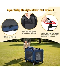 Streamdale Furniture 2-in-1 Collapsible Rolling Dog Crate for Medium-Large Dogs, 28
