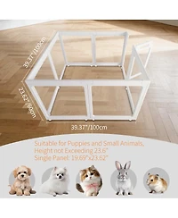 Streamdale Furniture Clear Acrylic 8-Panel Indoor Playpen for Puppies, Rabbits, and Cats