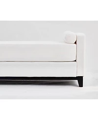 Streamdale Furniture Sherpa Fleece Upholstered Bench with Wood Legs and 2 Bolster Pillows