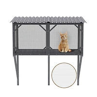 Streamdale Furniture 43.3" Outdoor Cat Window Box Enclosure with Bug-Proof Net