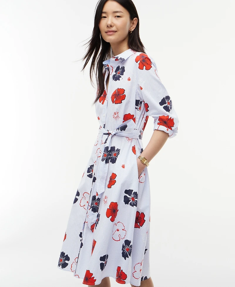Tommy Hilfiger Women's Classic Poplin Long-Sleeve Shirt Dress
