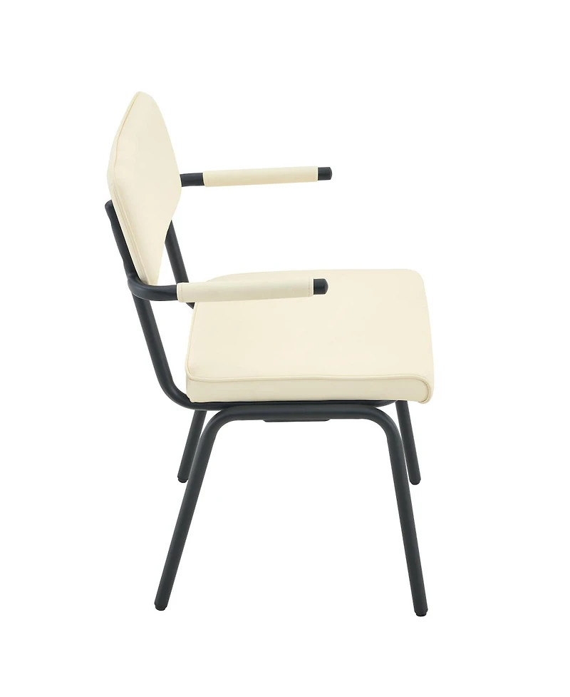 Streamdale Furniture Huggable Upholstered Dining Chairs with Leather and Metal Legs