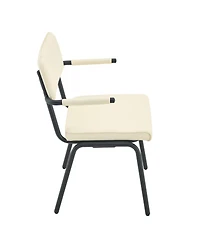 Streamdale Furniture Huggable Upholstered Dining Chairs with Leather and Metal Legs