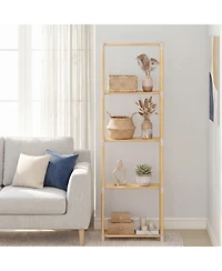Gymax 2 Piece -Tier Bookshelf with Open Shelves Freestanding Storage Organizer for Home