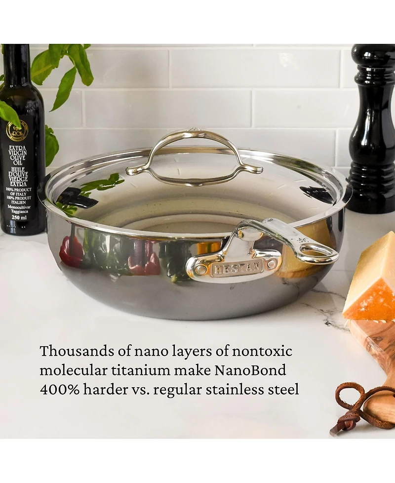 Hestan NanoBond Titanium Stainless Steel 3.5-Quart Covered Essential Pan
