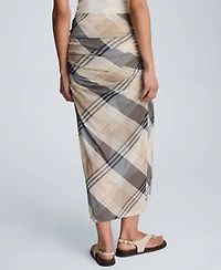 Kenneth Cole Women's Side Ruched Mesh Midi Skirt