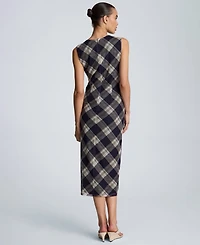 Kenneth Cole Women's Sleeveless Side Ruched Midi Dress