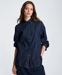 Kenneth Cole Women's Collared Front Button Shirt