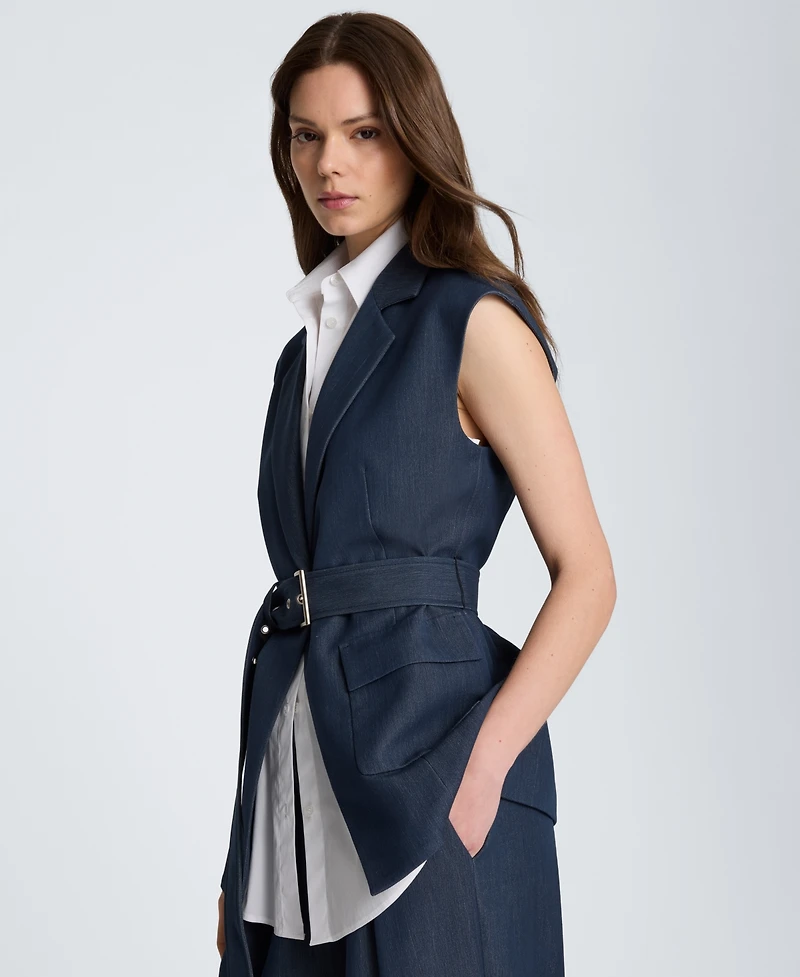 Kenneth Cole Women's Notch Collar Vest with Detachable Blazer