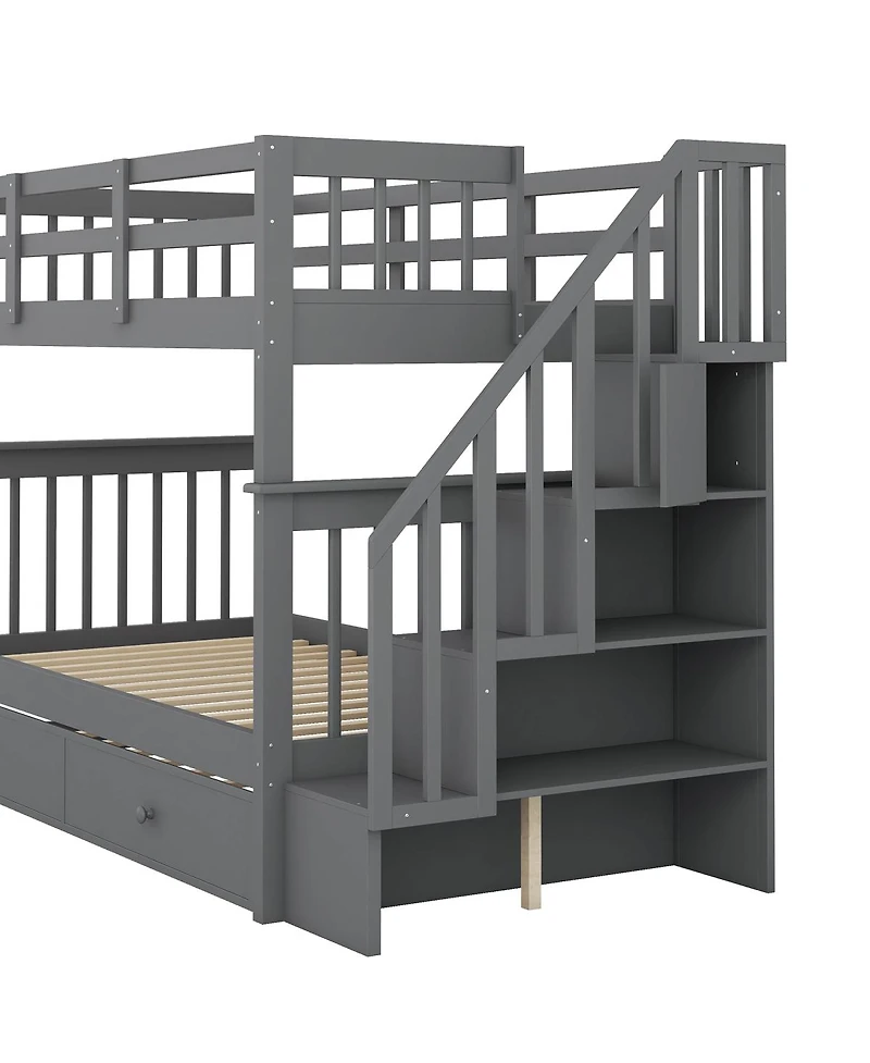 Streamdale Furniture Stairway Bunk Bed with Trundle