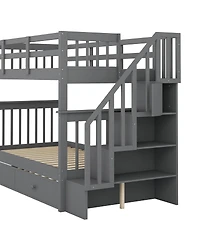 Streamdale Furniture Stairway Bunk Bed with Trundle
