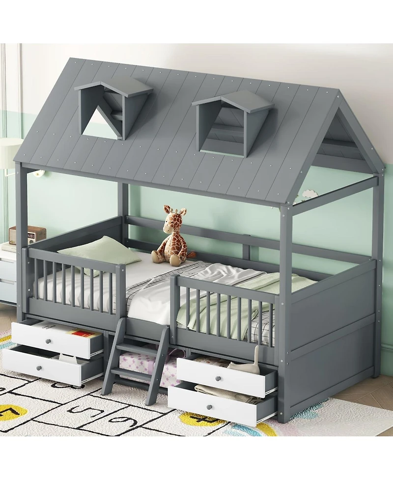 Streamdale Furniture Wood Bed House Bed Frame