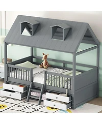 Streamdale Furniture Wood Bed House Bed Frame