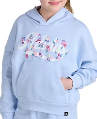 adidas Big Girls' 7-16 Long-Sleeve Graphic Fleece Hooded Pullover Sweatshirt