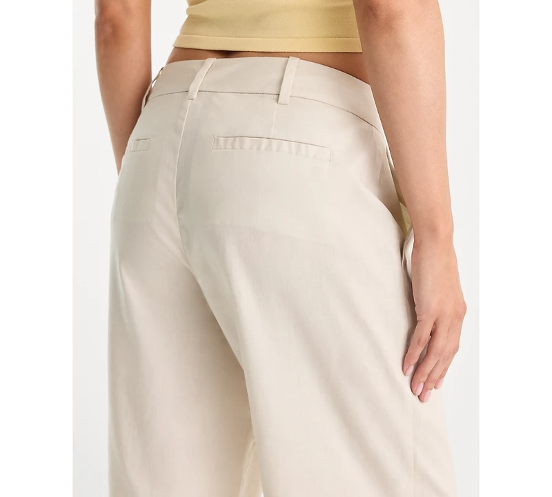 Good American Women's Mid-Rise Hook-and-Eye Front Pants