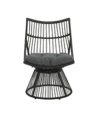 Streamdale Furniture Retro Boho Wicker Papasan High-Back Lounge Chair