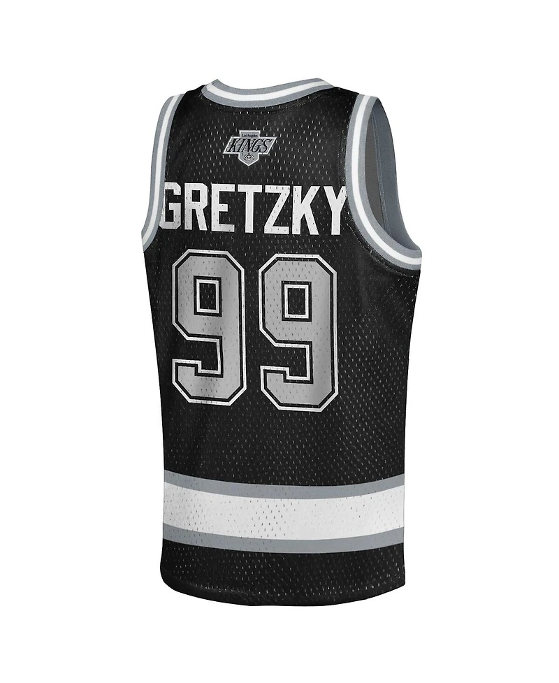 Mitchell & Ness Big Boys and Girls Wayne Gretzky Black Los Angeles Kings Maxxed Out Fashion Basketball Jersey