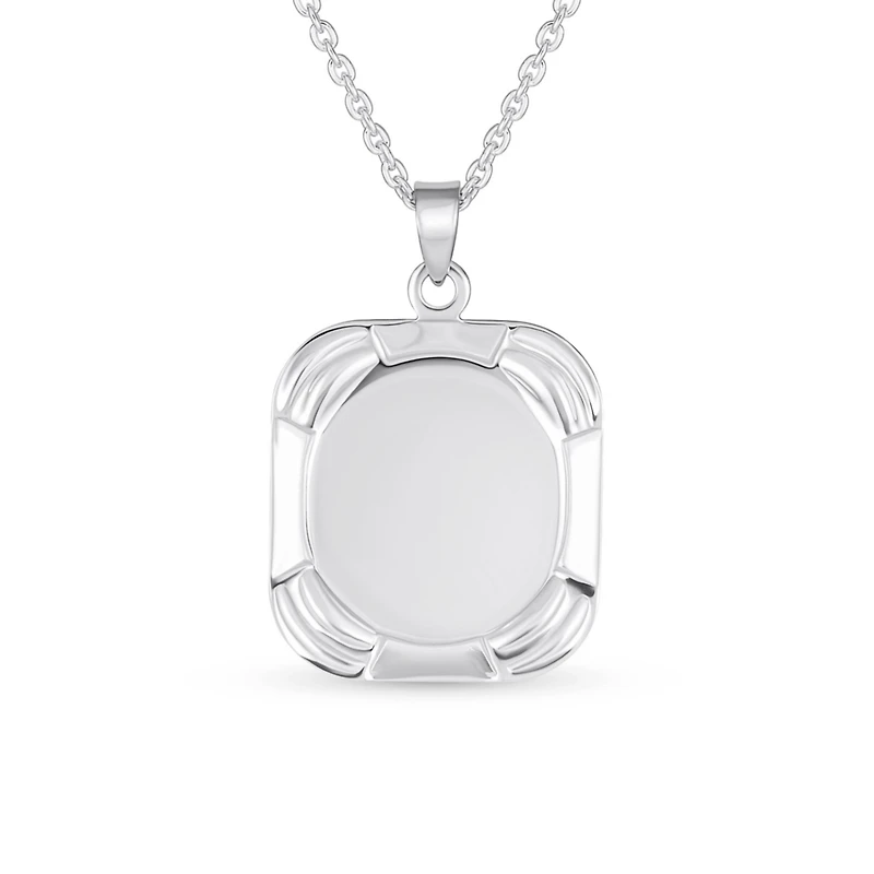 Bling Jewelry Religious Face of Jesus Pendant Necklace Medallion Dog Tag .925 Sterling Silver