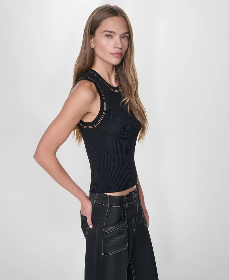 Dkny Women's Contrast Stitch Tank Top