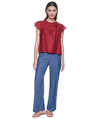 Dkny Women's Pin-Tucked Studded Blouse