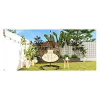 Streamdale Furniture Single Person Folding Hanging Egg Chair with Stand for Indoor and Outdoor Use