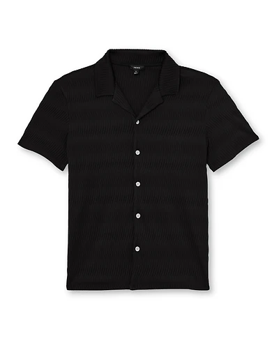 Reiss Men's Aleo Textured-Wave Cuban-Collar Shirt