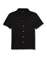 Reiss Men's Aleo Textured-Wave Cuban-Collar Shirt