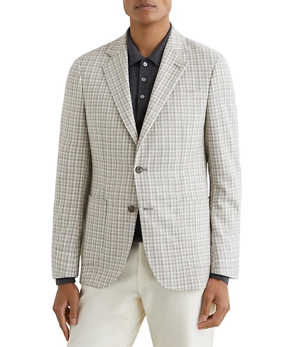 Reiss Men's Canty Tailored-Fit Houndstooth Single-Breasted Blazer