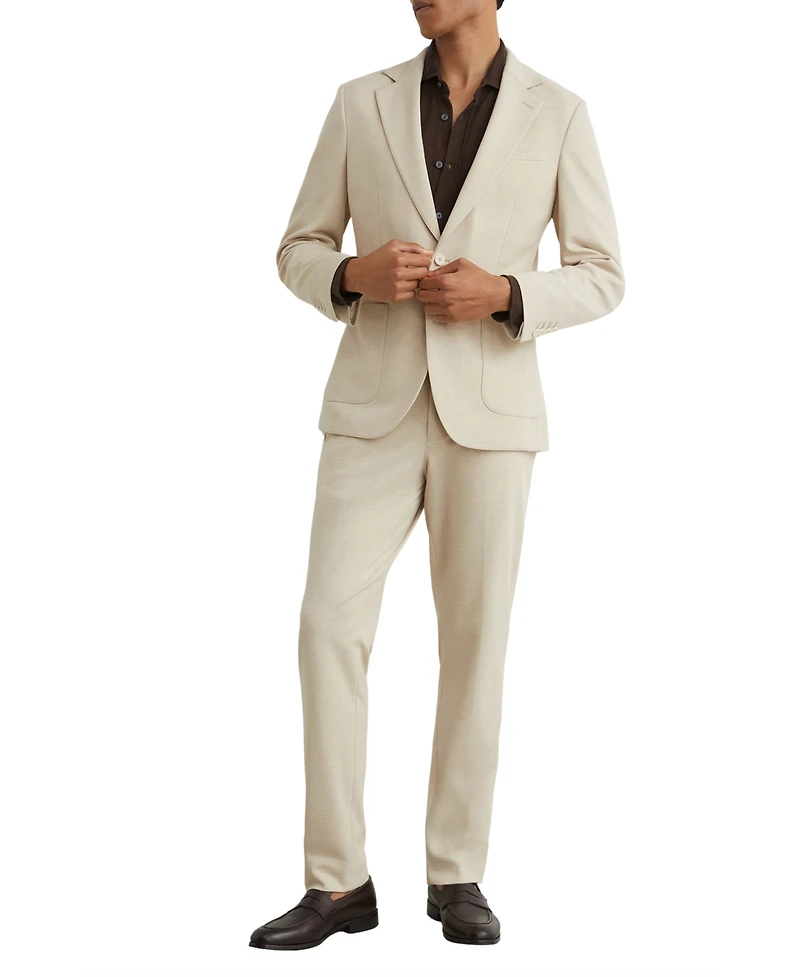 Reiss Men's Gerrard Tailored Fit Textured Jersey Single-Breasted Suit Blazer