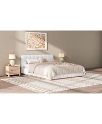 Streamdale Furniture Queen Size Boucle Upholstered Platform Bed Frame