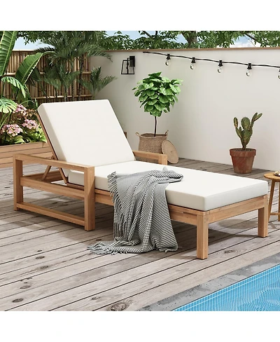 Streamdale Furniture 5-Position Outdoor Chaise Lounge with Cushion and Adjustable Backrest