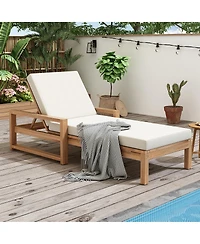 Streamdale Furniture 5-Position Outdoor Chaise Lounge with Cushion and Adjustable Backrest