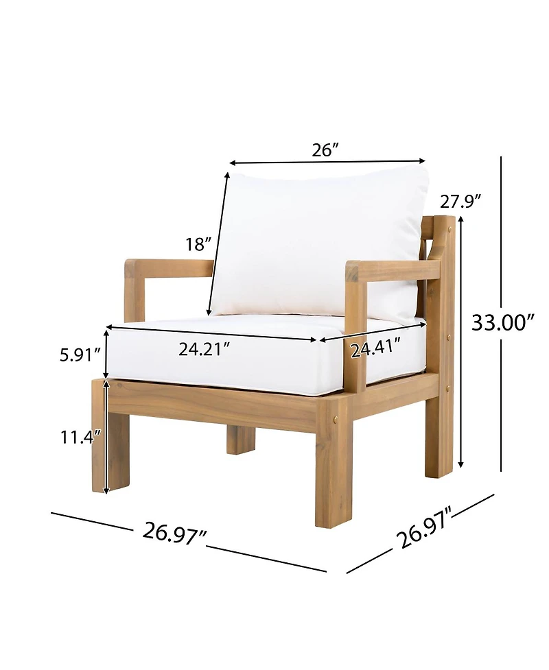 Streamdale Furniture Outdoor Acacia Patio Chair (Set of 2)