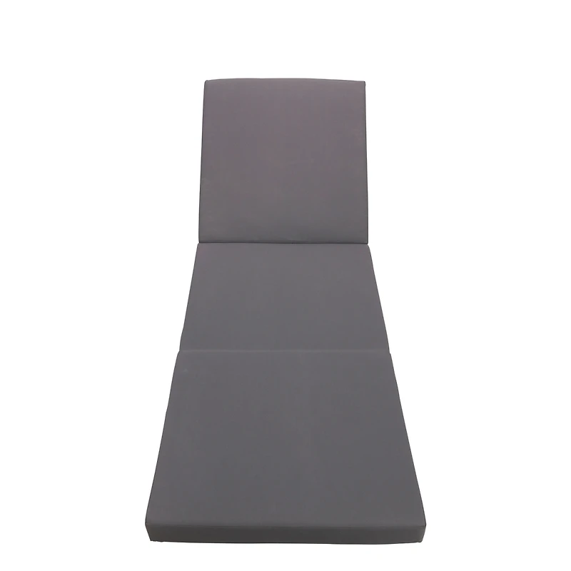 Streamdale Furniture Acacia Solid Wood Lounge Chaise Set with Dark Cushions