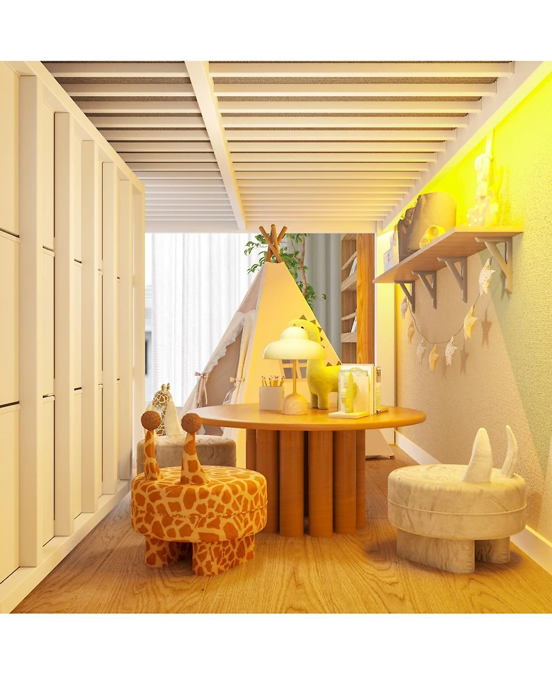 Streamdale Furniture Twin Low Loft Bed with Storage Stairs, Fabric Drawers, and Shelves