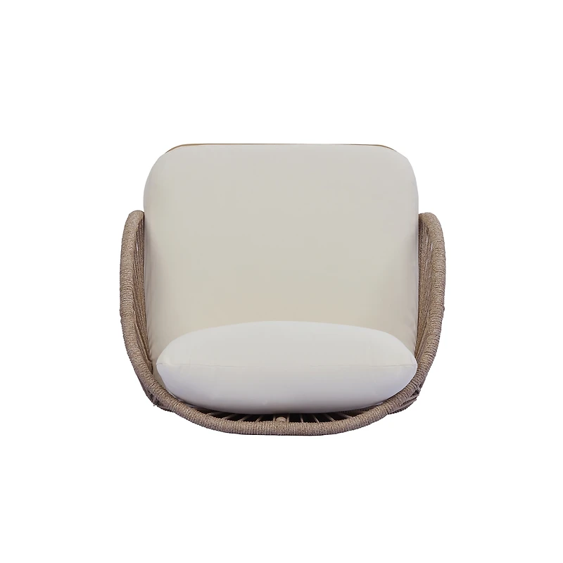 Streamdale Furniture Acacia Wood Outdoor Club Chair with Rope Accents and Weather-Resistant Cushion