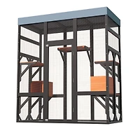 Streamdale Furniture Large Outdoor Cat Enclosure With 5 Platforms And 2 Napping Houses