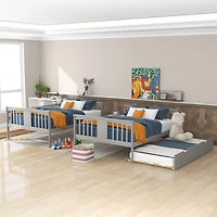 Streamdale Furniture Full over Full Bunk Bed with Twin Size Trundle and Ladder