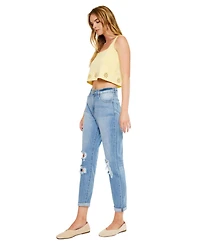 KanCan Women's Bridget Ultra High Rise Mom Jeans