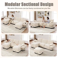 Streamdale Furniture Cloud Modular Sectional Sofa, Deep Seat Corduroy Upholstered Furniture