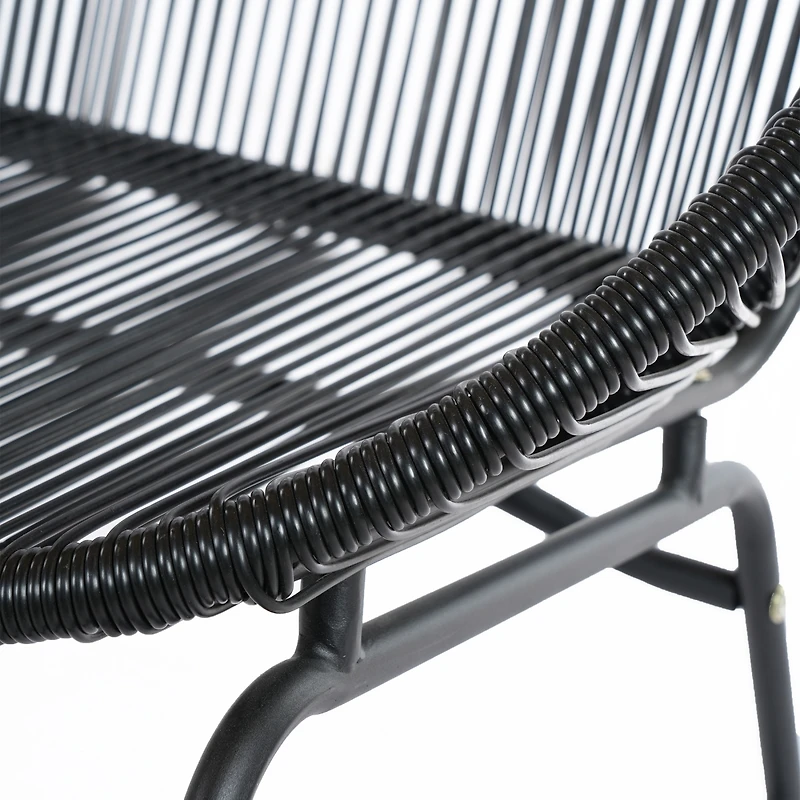 Streamdale Furniture Modern All-Weather Pe Rattan Patio Chair with Sturdy Iron Frame