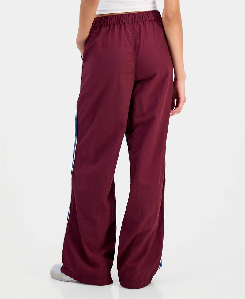Madden Girl Juniors' Mixed Materials Wide Leg Jeans