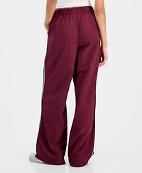 Madden Girl Juniors' Mixed Materials Wide Leg Jeans