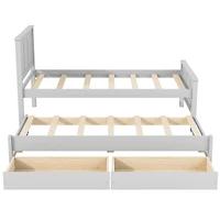 Streamdale Furniture Twin Size Platform Bed with Trundle and Drawers