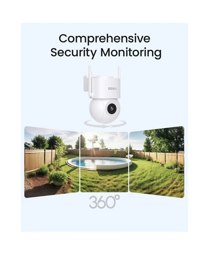 Aosu C5E 3k Wired Security Camera, Outdoor 24/7 Wifi Recording
